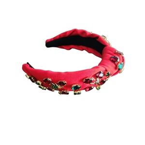 Red Jeweled Christmas Headband Nwot